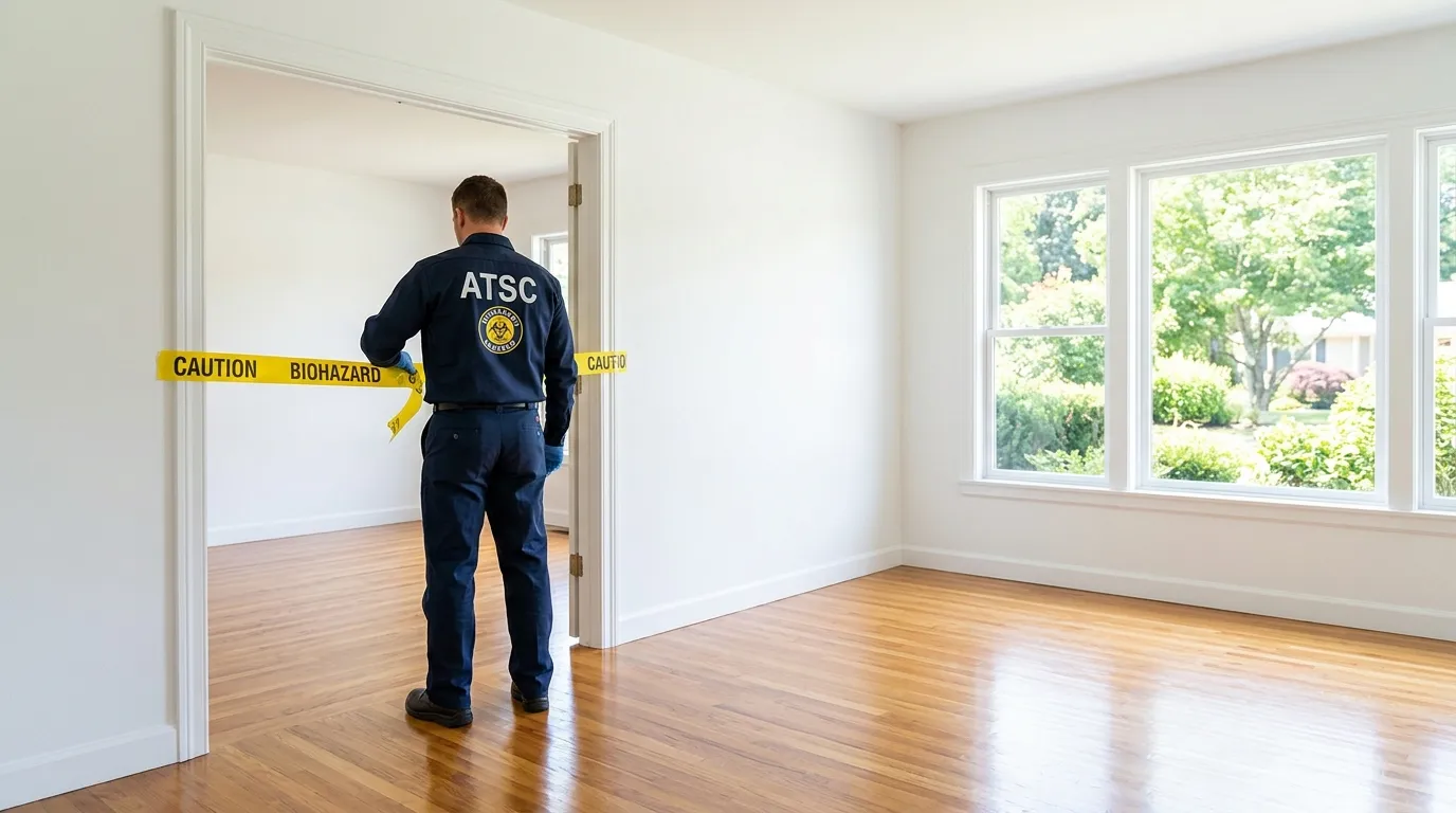 Certified biohazard cleanup crew performing Decomposition Cleanup in Hopatcong